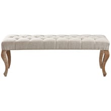 Natural Emile Large Button Tufted Ottoman